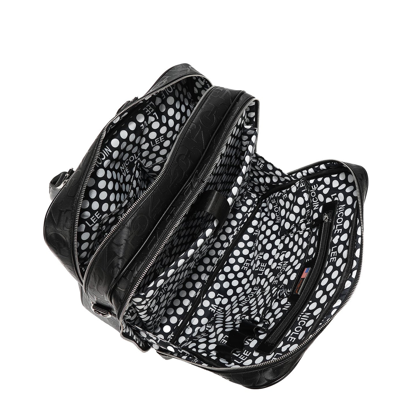 BOLSO RECTANGULAR CON RUEDAS MONOGRAMA (GRIS OSCURO)