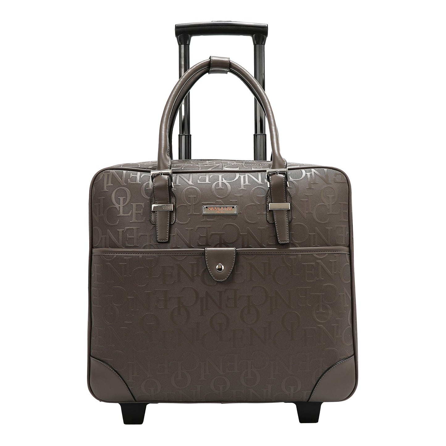 BOLSO RECTANGULAR CON RUEDAS MONOGRAMA (GRIS OSCURO)