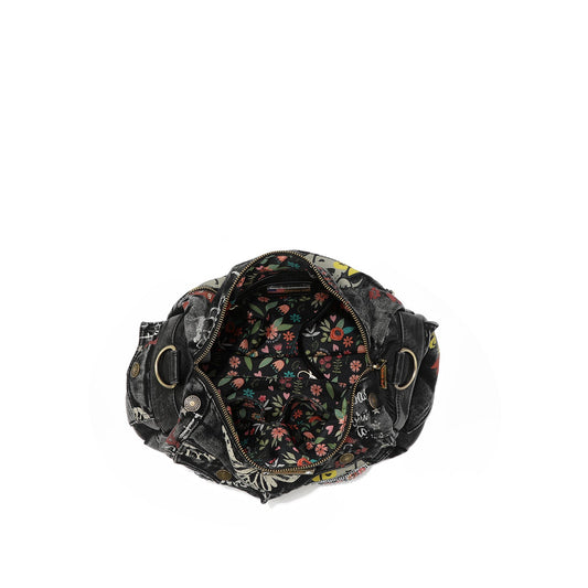 BANDOLERA MENSAJERA DE TELA VAQUERA GRIS