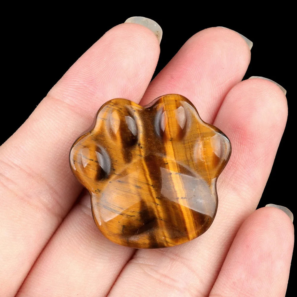1PC Cat Paw Natural Crystal Ornaments Amethyst Rose Quartzs Beads