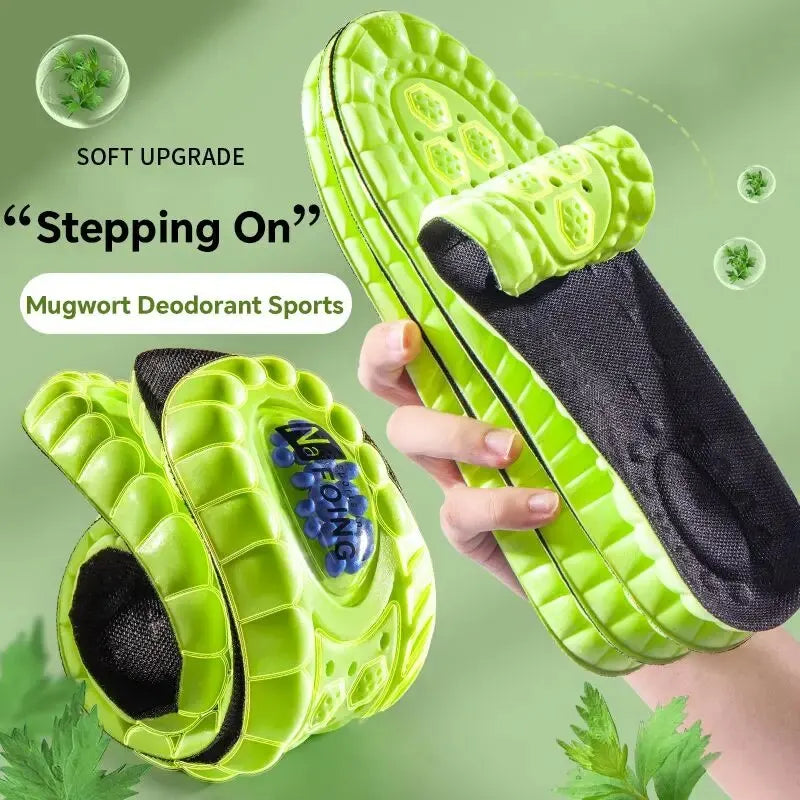 1Pair 4D Cloud Sport Insoles for Shoes PU Air Cushion Sole Soft Shock