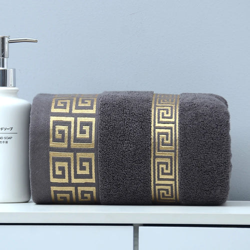140x70cm Embroidered Big Blue Bath Towels Wholesale Cotton Bathroom