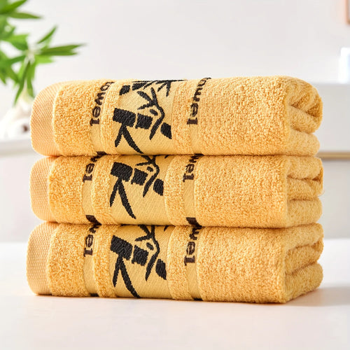 3pcs Green Bamboo Fiber Bathroom Towels Sets 34x74cm/70x140cm