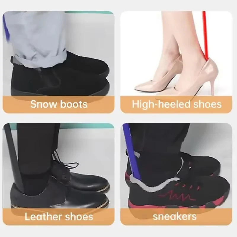 1pc Extra Long Flexible Plastic Shoe Horns Not Require Bending Durable