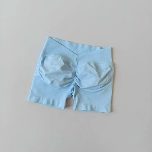 Women's High-Waist Yoga Sports Shorts Summer V-Shaped Widen Peach Hip
