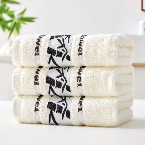 3pcs Green Bamboo Fiber Bathroom Towels Sets 34x74cm/70x140cm