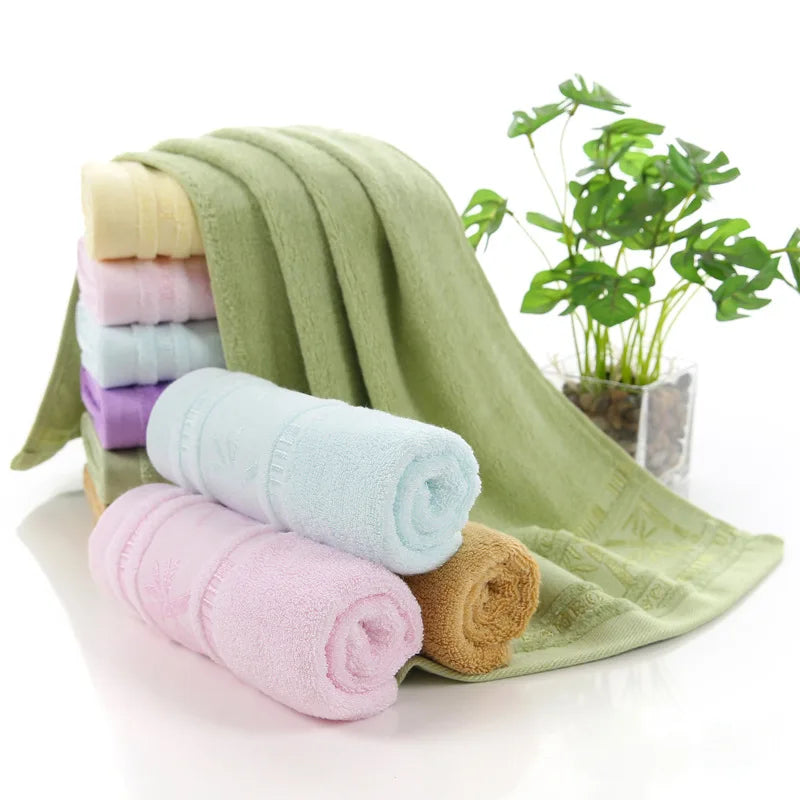 Set of 2 Towel Sets Premium Bamboo Fiber Bathroom Luxury Hand Face