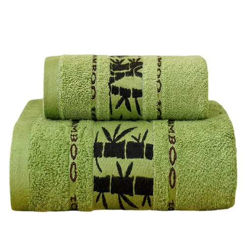 2pcs Set Bath Bamboo Towels Set 1PCS 35X75CM Hand Face Towel 1PCS