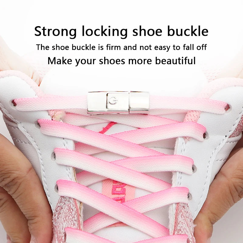 New Colorful Shoelaces Press buckle Metal Shoelace Clip Press Lock