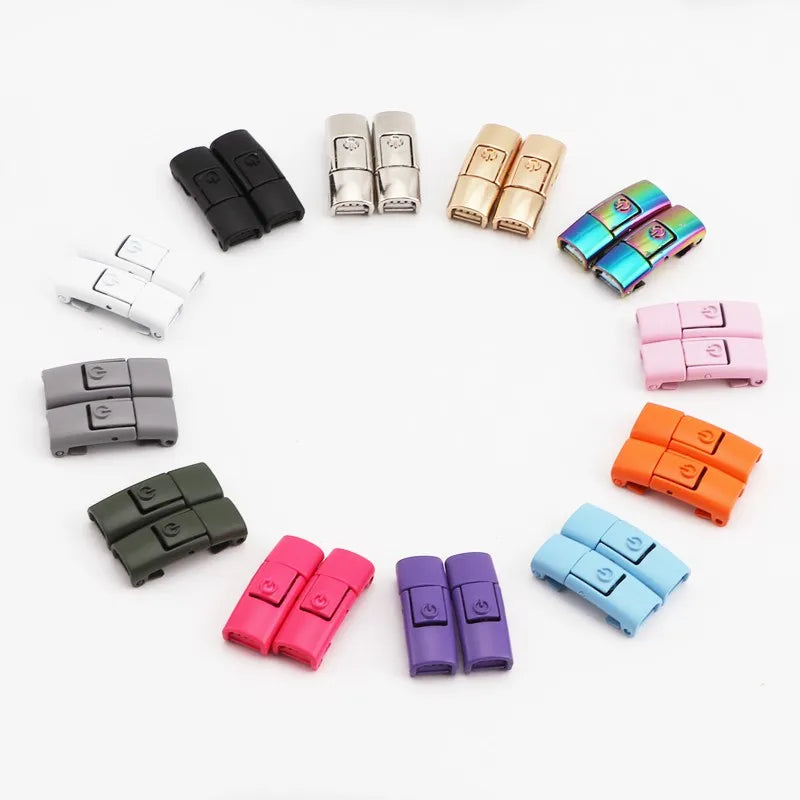 New Colorful Shoelaces Press buckle Metal Shoelace Clip Press Lock