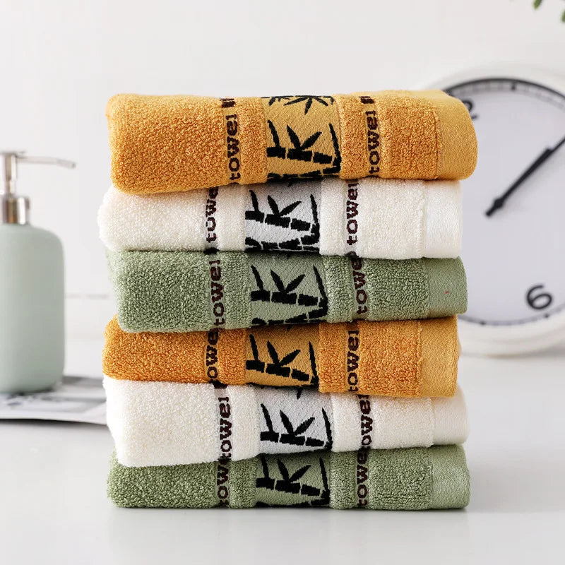 3pcs Green Bamboo Fiber Bathroom Towels Sets 34x74cm/70x140cm