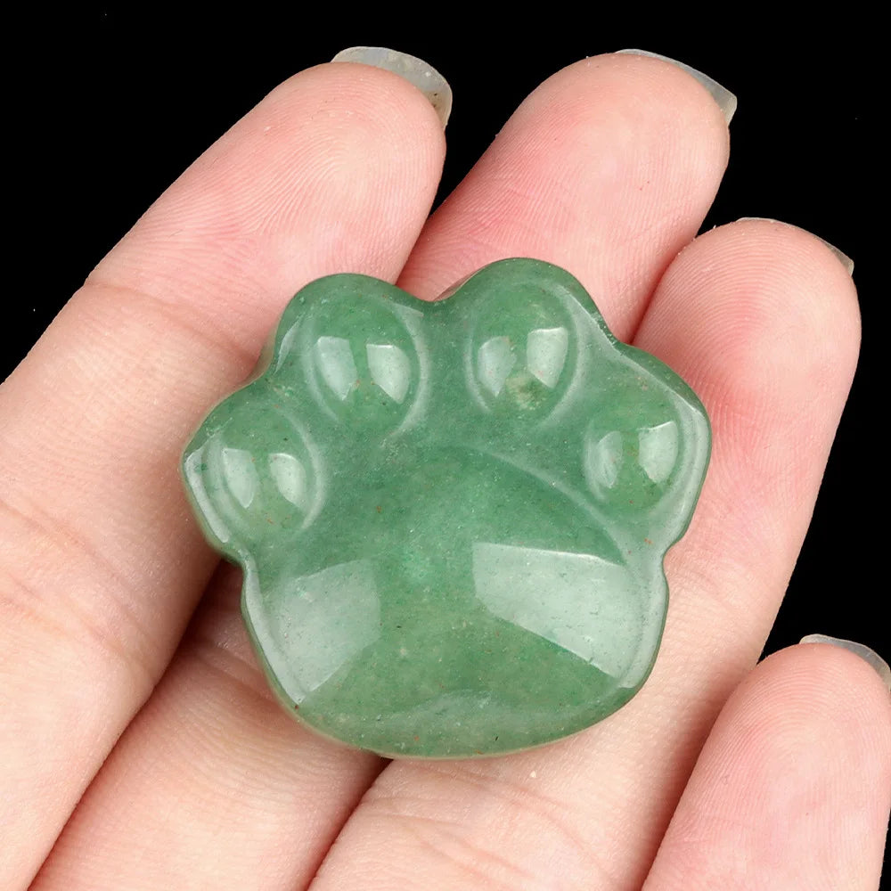 1PC Cat Paw Natural Crystal Ornaments Amethyst Rose Quartzs Beads