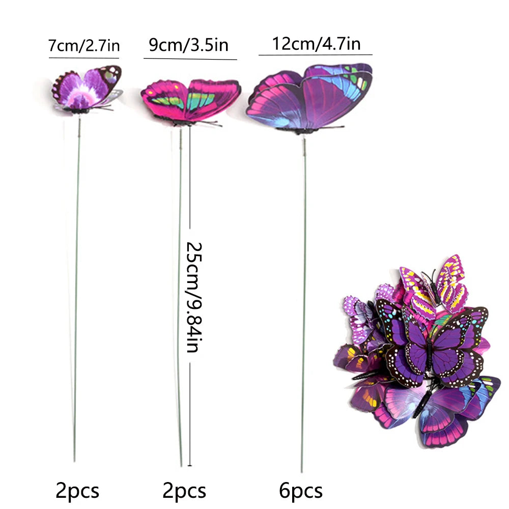 10pcs Large Butterfly Garden Yard Planter Colorful Waterproof 3D