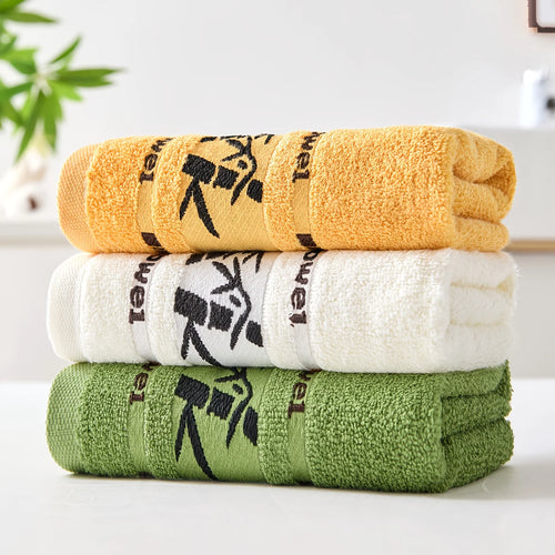 3pcs Green Bamboo Fiber Bathroom Towels Sets 34x74cm/70x140cm