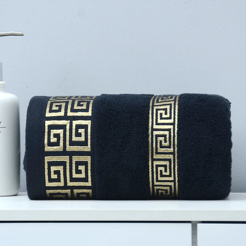 140x70cm Embroidered Big Blue Bath Towels Wholesale Cotton Bathroom