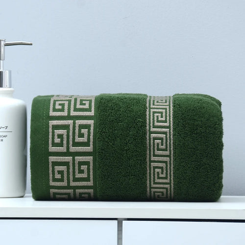140x70cm Embroidered Big Blue Bath Towels Wholesale Cotton Bathroom
