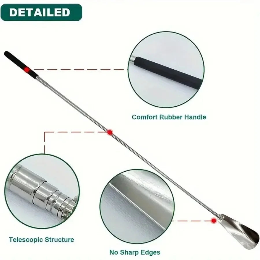 1PC retractable stainless steel elderly shoe puller, shoe assistant,
