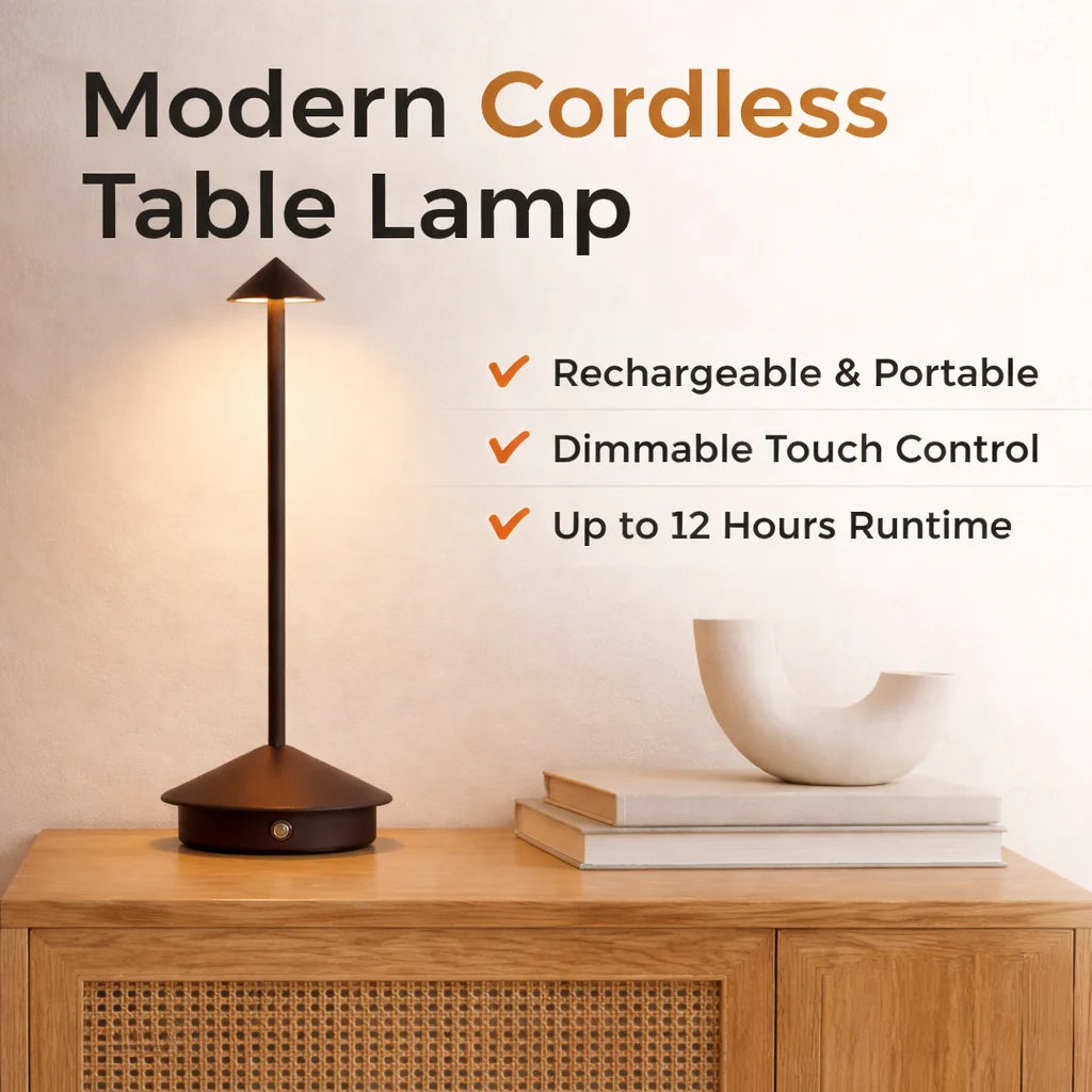 Rechargeable LED Wireless Cordless Table Desk Night Bedside Lamps