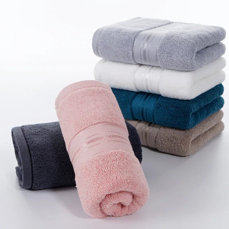 1pc Face Hair Towel 100%Cotton Soft Absorbent Solid Blue Grey Towels